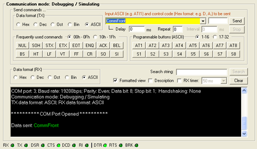 RS232 RS485 Converter - Loopback test by using CommFront 232Anlayzer software