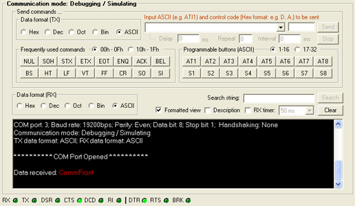 RS232 to RS485 Converter - Loopback test by using CommFront 232Analyzer software