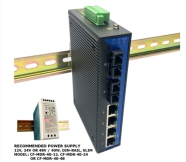 Industrial 6-Port Unmanaged Ethernet Switch / Daisy-Chain and Star Fiber Optic Converter (Multi-Mode / SC)