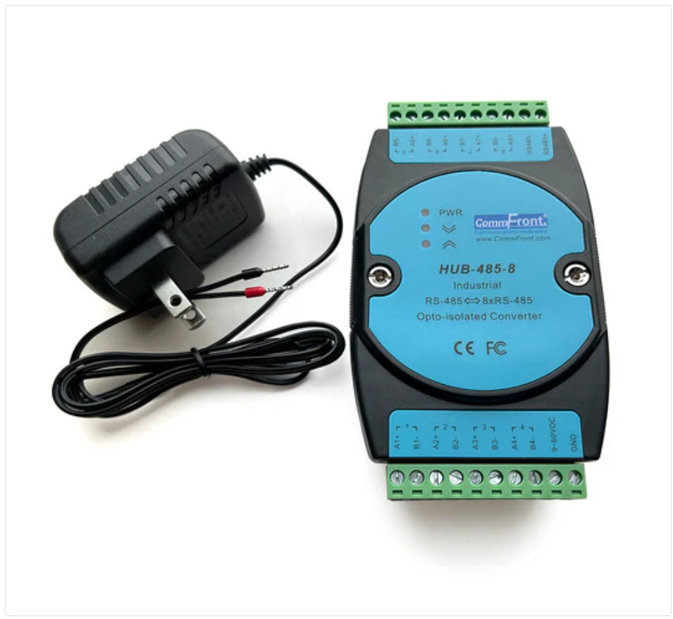 Industrial 8-Port Opto-Isolated RS485 Hub/Splitter - Click Image to Close
